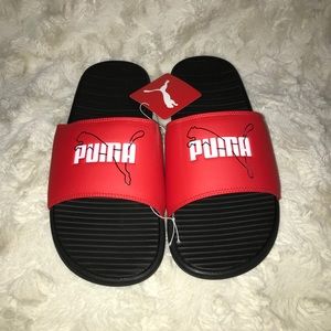 Puma Cool Cat Jump Sport Slides Red Black